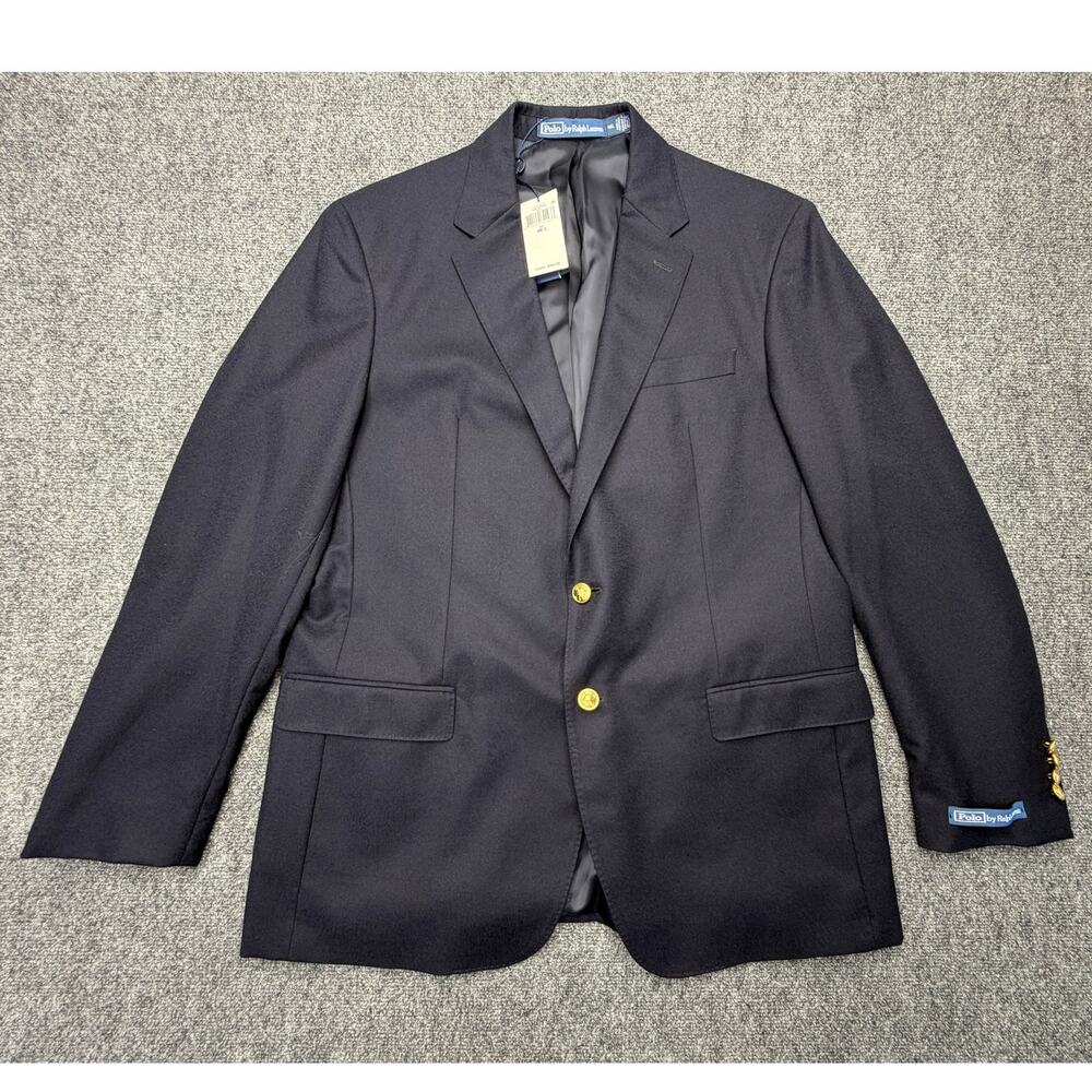 Polo Ralph Lauren Blazer Mens 46L Navy Wool Gold Buttons NWT $898-MSRP Portugal